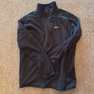 Patagonia Men’s Regulator R1 Pullover Fleece 1/2 Zip Large Black EUC.